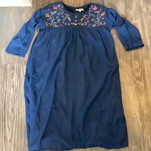 Navy and floral dress